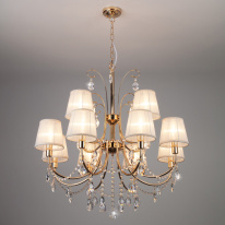 Купить Подвесная люстра Eurosvet 10087/12 золото/прозрачный хрусталь Strotskis