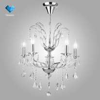 Фото Подвесная люстра Eurosvet 10047/5 хром/прозрачный хрусталь Strotskis