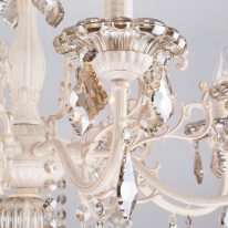 Цена на Подвесная люстра Eurosvet 3281/8 белый с золотом/тонированный хрусталь Strotskis