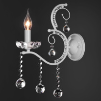 Фото Бра Eurosvet 10107/1 глянцевый белый/прозрачный хрусталь Strotskis