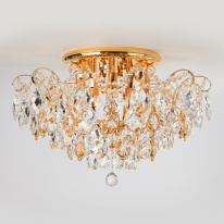 Фото Люстра на штанге Eurosvet 10081/6 золото/прозрачный хрусталь Strotskis