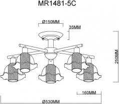 Люстра на штанге MyFar MR1481-5C в интернет магазине Гет Лайт