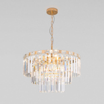 Фото Каскадная люстра Eurosvet 10130/8 золото/прозрачный хрусталь Strotskis