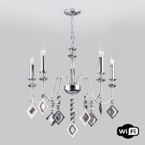 Фото Подвесная люстра Eurosvet 10120/5 хром/дымчатый хрусталь Strotskis Smart (10110/5)