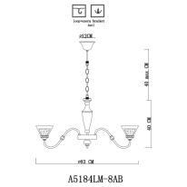 Купить Подвесная люстра ARTE Lamp A5184LM-8AB