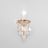 Бра Eurosvet 10118/1 белый с золотом/тонированный хрусталь Strotskis в интернет магазине Гет Лайт