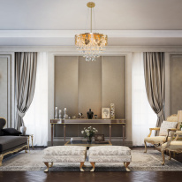 Купить с доставкой по Москве и России Каскадная люстра Eurosvet 10123/6 золото/прозрачный хрусталь Strotskis Smart (10114/6)