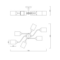 Люстра на штанге Escada 1131/6P White/Gold в интернет магазине Гет Лайт