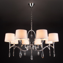 Купить с доставкой по Москве и России Подвесная люстра Eurosvet 10093/8 хром/прозрачный хрусталь Strotskis