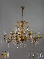 Купить Подвесная люстра AMBIENTE by BRIZZI 8888/6+6 AB Leaf crystal