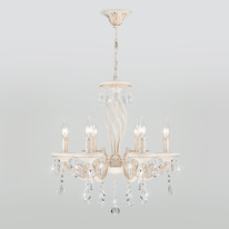 Фото Подвесная люстра Eurosvet 3585/6 белый/прозрачный хрусталь Strotskis