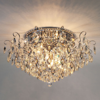 Накладная люстра Eurosvet 10081/12 хром/прозрачный хрусталь Strotskis в интернет магазине Гет Лайт