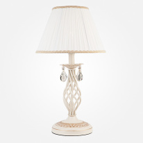 Фото Настольная лампа Eurosvet 10054/1 белый с золотом/прозрачный хрусталь Strotskis