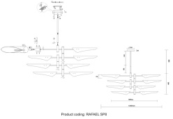 Люстра на штанге Crystal Lux RAFAEL SP8 GOLD в интернет магазине Гет Лайт
