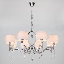 Подвесная люстра Eurosvet 10093/8 хром/прозрачный хрусталь Strotskis в интернет магазине Гет Лайт