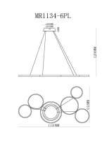 Подвесная люстра MyFar MR1134-6PL в интернет магазине Гет Лайт