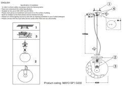 Купить Подвесной светильник Crystal Lux MAYO SP1 D200 CHROME/BLUE