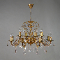 Фото Подвесная люстра AMBIENTE by BRIZZI 8888/8+8 AB Leaf crystal