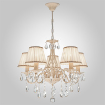 Фото Подвесная люстра Eurosvet 10054/5 белый с золотом/прозрачный хрусталь Strotskis