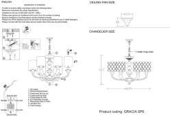 Подвесная люстра Crystal Lux GRACIA SP6 GOLD в интернет магазине Гет Лайт