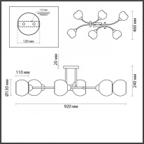 Цена на Люстра на штанге LUMION 4517/6C