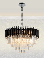 Купить с доставкой по Москве и России Каскадная люстра Natali Kovaltseva DARIAN 76017/10C CHROME BLACK