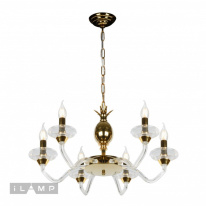 Подвесная люстра iLamp YT2049-8 GD+Cear в интернет магазине Гет Лайт