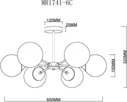 Купить Люстра на штанге MyFar MR1741-6C
