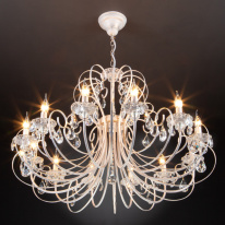 Купить Подвесная люстра Eurosvet 3305/12 белый с золотом/прозрачный хрусталь Strotskis