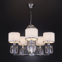 Цена на Подвесная люстра Eurosvet 10099/5 хром/прозрачный хрусталь Strotskis (новый абажур)