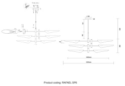 Люстра на штанге Crystal Lux RAFAEL SP6 CHROME в интернет магазине Гет Лайт