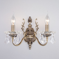 Фото Бра Eurosvet 3281/2 античная бронза/прозрачный хрусталь Strotskis