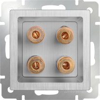 Фото Розетка Werkel WL09-AUDIOx4 (cеребряный рифленый)