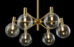 Купить с доставкой по Москве и России Люстра на штанге Crystal Lux ANDRES SP6 BRONZE/TRANSPARENTE