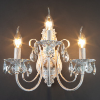 Цена на Бра Eurosvet 3305/3 белый с золотом/прозрачный хрусталь Strotskis