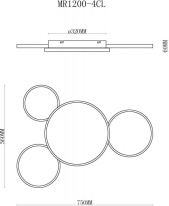 Цена на Накладная люстра MyFar MR1200-4CL