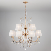 Фото Подвесная люстра Eurosvet 10087/12 золото/прозрачный хрусталь Strotskis
