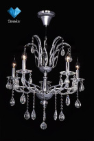 Купить с доставкой по Москве и России Подвесная люстра Eurosvet 10047/5 хром/прозрачный хрусталь Strotskis