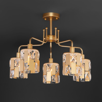 Цена на Люстра на штанге Eurosvet 10101/5 перламутровое золото/прозрачный хрусталь Strotskis