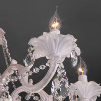 Купить Подвесная люстра Eurosvet 10108/8 белый/прозрачный хрусталь Strotskis