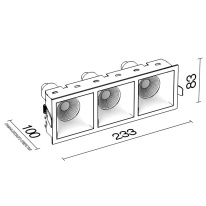 Купить Встраиваемый светильник LeDron RISE KIT 3 Gold/Black