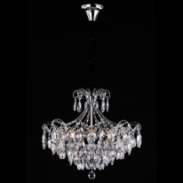 Каскадная люстра Eurosvet 10080/6 хром/прозрачный хрусталь Strotskis в интернет магазине Гет Лайт