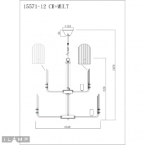 Подвесная люстра iLamp 15571-12 CR+MULT Купить Подвесная люстра iLamp 15571-12 CR+MULT