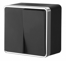 Фото Выключатель Werkel WL15-03-02 (черный/хром)