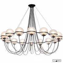 Фото Подвесная люстра iLamp 10346P/16 BK-WH