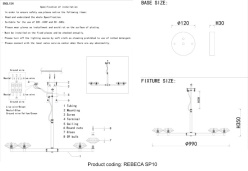 Подвесная люстра Crystal Lux REBECA SP10 GOLD в интернет магазине Гет Лайт