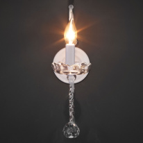 Цена на Бра Eurosvet 10107/1 глянцевый белый/прозрачный хрусталь Strotskis